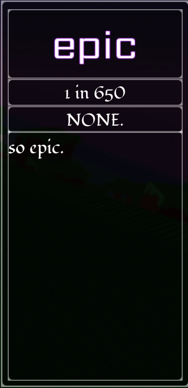 Epic aura description panel