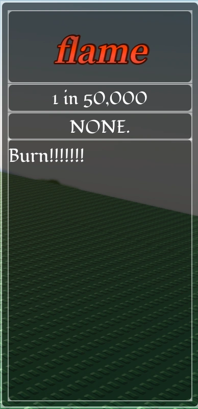 Flame aura description panel